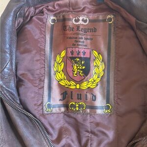 Fluide Rich Brown Bomber Jacket